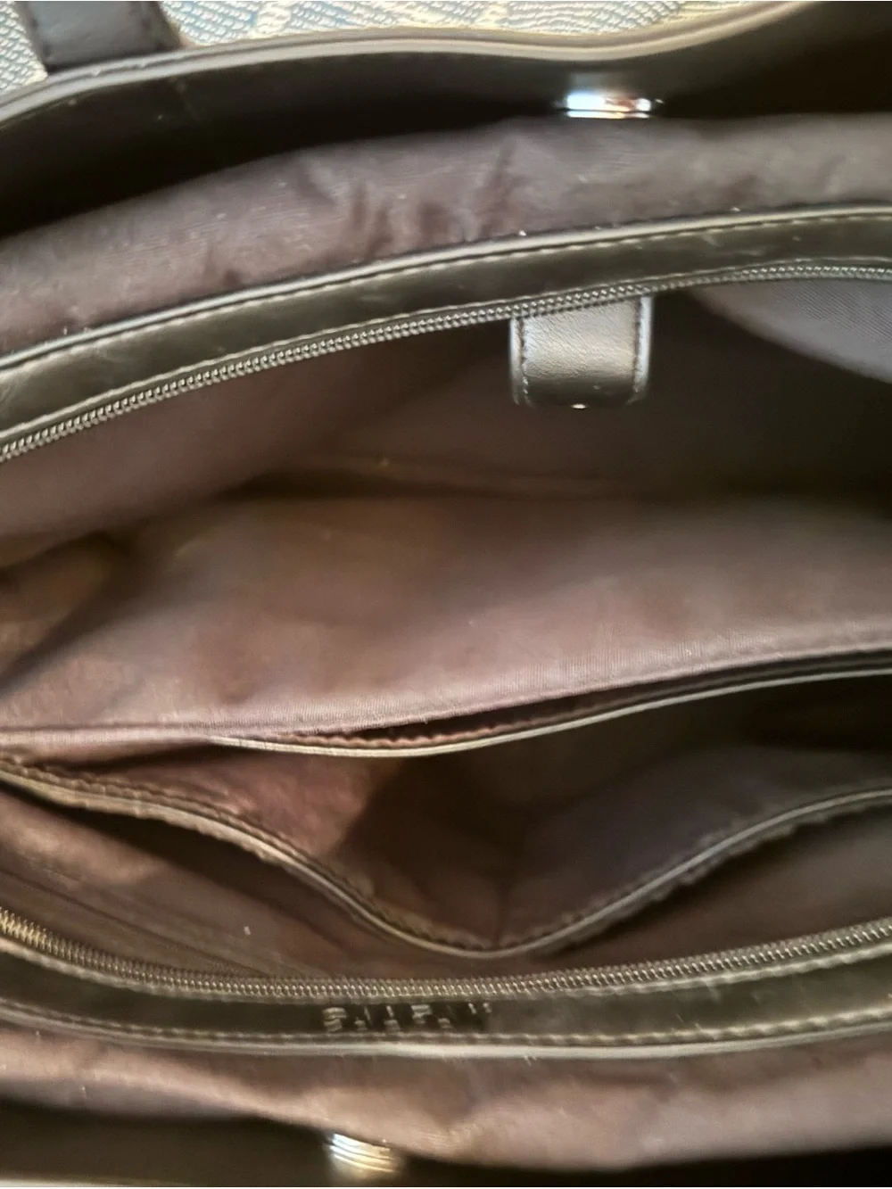Calpak Black Leather Laptop Tote with Detachable Shoulder Strap